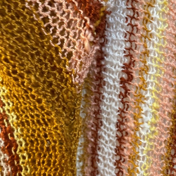 Forever 21 Knit Summer Fall Long Cardigan Duster White Pink Amber Rust Small - Picture 5 of 8